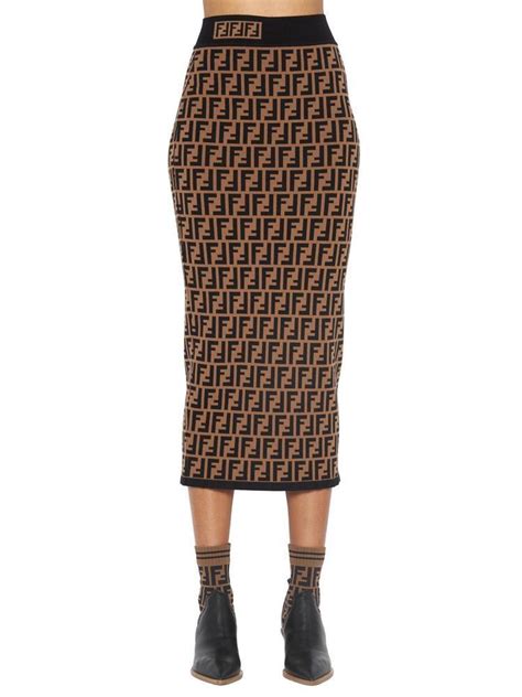 fendi monogram midi skirt|Skirts .